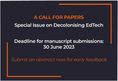 Call for Papers in a Special Issue on Decolonising EdTech