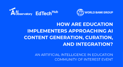 Header for An Artificial Intelligence in Education Community of Interest Event
